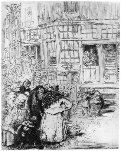 Jüdisches Viertel in Amsterdam, ca. 1870-1910 von Auguste Louis Lepère