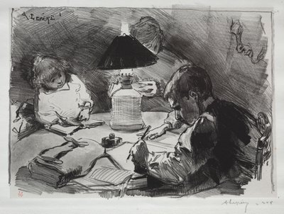 Rund um die Lampe von Auguste Louis Lepère