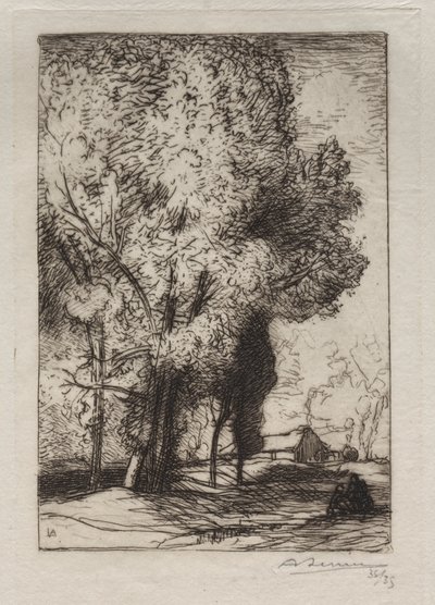 Bourrine in den Pappeln von Auguste Louis Lepère