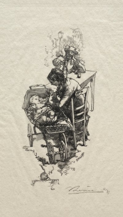 Die Frau in der Wiege von Auguste Louis Lepère