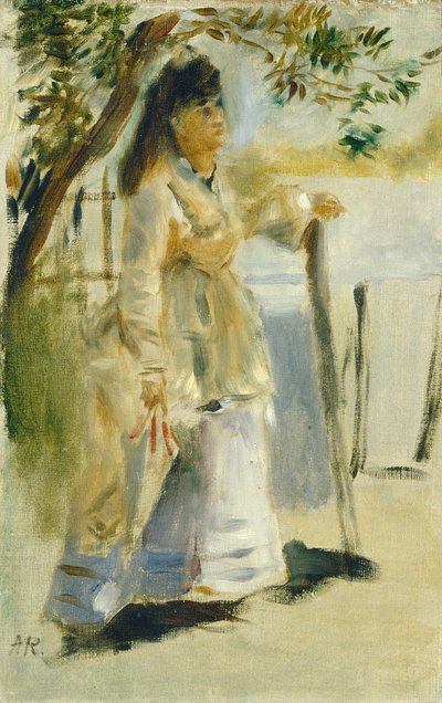 Frau an einem Zaun von Auguste Renoir
