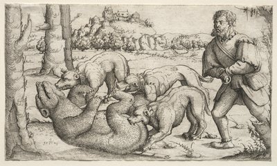 Eine Bärenjagd von Augustin Hirschvogel