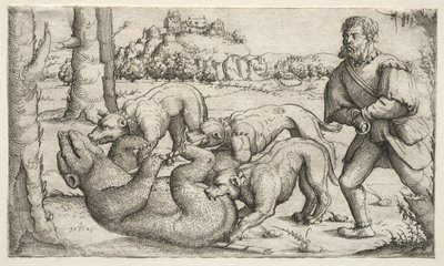 Eine Bärenjagd, 1569 von Augustin Hirschvogel