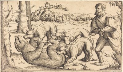Bärenjagd, 1545 von Augustin Hirschvogel
