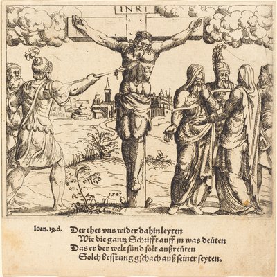 Christus wird mit der Lanze durchbohrt von Augustin Hirschvogel