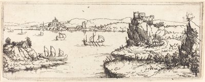 Landschaft mit Segelbooten, 1546 von Augustin Hirschvogel