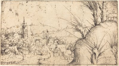 Landschaft mit einer Stadt links, 1549 von Augustin Hirschvogel