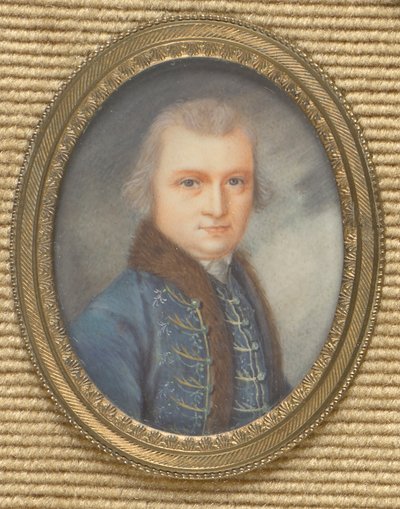 Herrenportait mit blauem Revers von Augustin Théodule Ribot