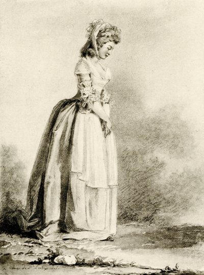 Studie einer jungen Dame von Augustin de Saint Aubin