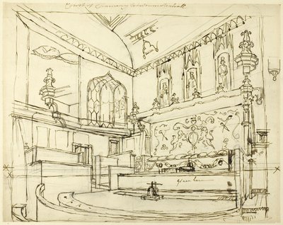 Gerichtshof der Kanzlei, Westminster Hall von Augustus Charles Pugin
