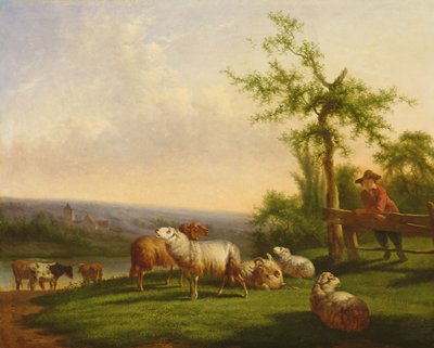 Pastorale Landschaft mit einer Herde von Balthasar Paul Ommeganck