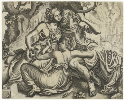 Lot und seine Töchter von Balthazar van den Bos