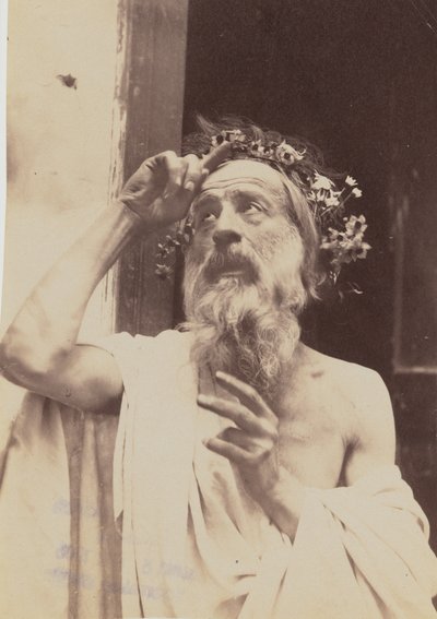 [Älterer Mann mit Kranz] von Baron Wilhelm von Gloeden
