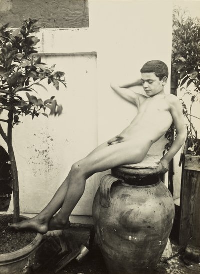 [Nackter Jüngling im Garten] von Baron Wilhelm von Gloeden