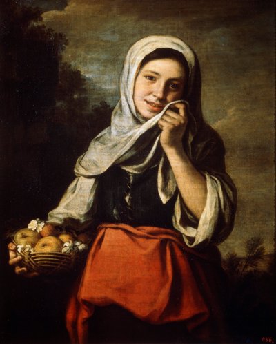 Mädchen, das Obst verkauft, ca. 1650-1660 von Bartolomé Esteban Murillo