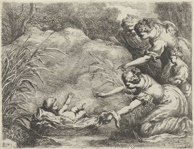 Moses aus dem Nil gerettet von Bartolomeo Biscaino