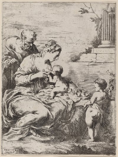 Die Heilige Familie mit Johannes dem Täufer von Bartolomeo Biscaino