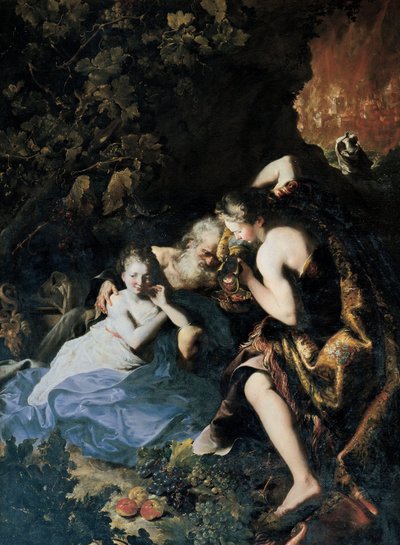 Lot und seine Töchter, 1695-1696 von Bartolomeo Guidobono