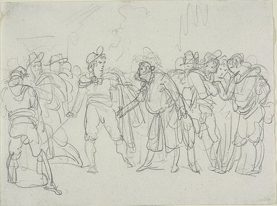 Studie für Meo Patacca von Bartolomeo Pinelli