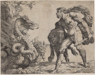 Herkules und die Hydra von Battista Angolo del Moro