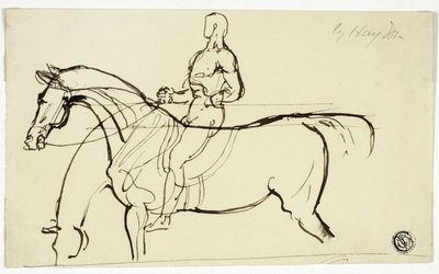 Skizze von Pferd und Reiter von Benjamin Robert Haydon
