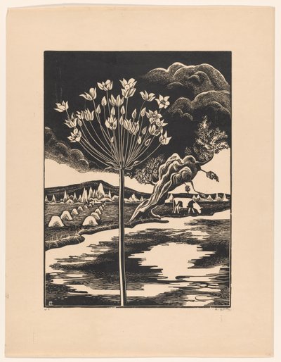 Schwanenblume in einer Landschaft von Bernard Essers (signed by artist)