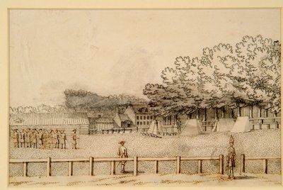 Lager von Soldaten, Hampton Court Green von Bernard III Lens