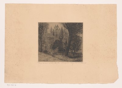 Haus in Landschaft bei Moret-sur-Loing von Bernard Klene