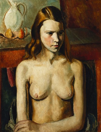 Sitzendes nacktes Mädchen von Bernard Meninsky