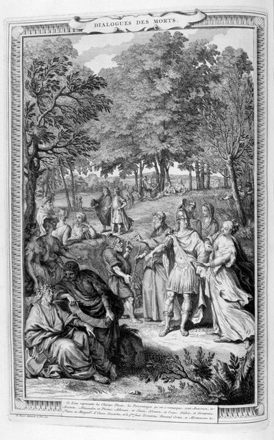 Dialoge der Toten, 1728 von Bernard Picart