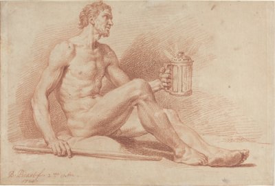 Männlicher Akt mit einer Lampe (Diogenes) von Bernard Picart