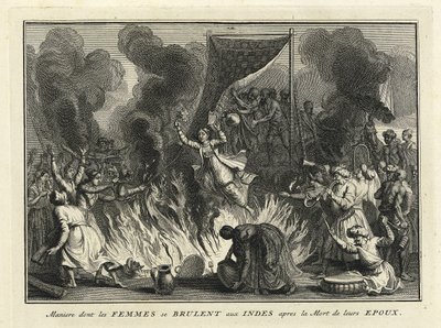 Witwenverbrennung in Indien, 1728 von Bernard Picart