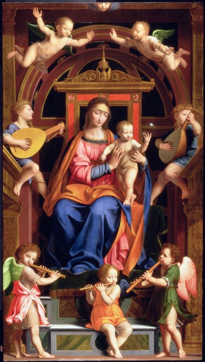 Madonna und Kind auf dem Thron von Bernardino Luini