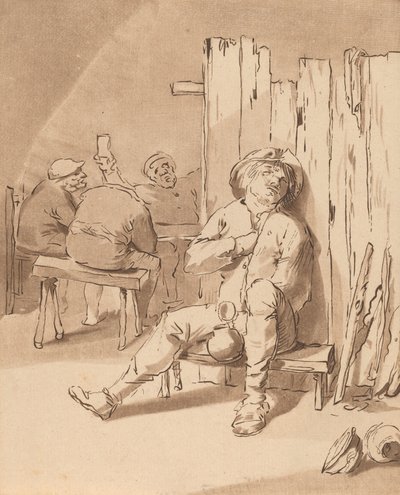 Betrunkener Bauer in einem Gasthaus von Bernhard Schreuder
