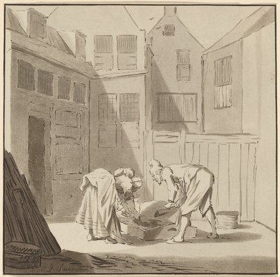 Schweineschlächter, 1778, veröffentlicht 1787 von Bernhard Schreuder
