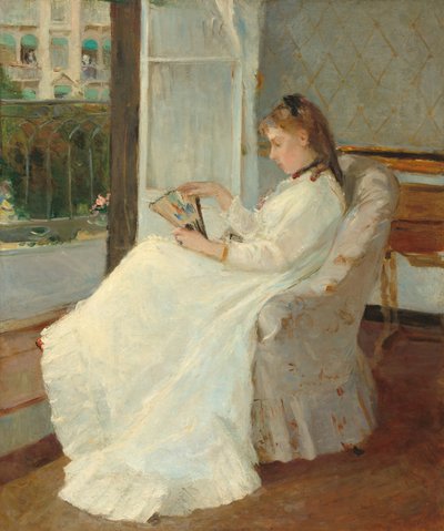 Die Schwester des Künstlers am Fenster von Berthe Morisot