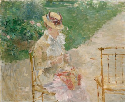 Junge Frau beim Stricken, ca. 1883 von Berthe Morisot