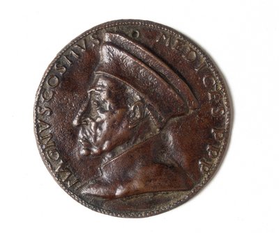 Medaille mit Cosimo il Grande: recto von Bertoldo di Giovanni