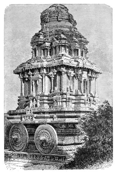 Ruinen eines Tempels in Hampi, Indien von Auguste Bertrand