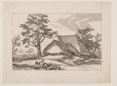 Tafel 12, aus Landschaften mit Bauernhäusern von Boetius Adams Bolswert