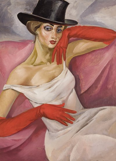 Dame mit Zylinder von Boris Dmitrievich Grigoriev
