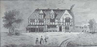 Stratford-on-Avon: Shakespeares Haus (Gravur) von British School