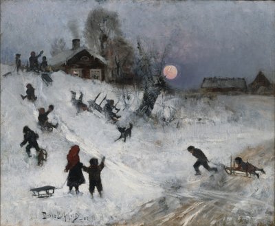 Schlittenfahren, 1882 von Bruno Andreas Liljefors