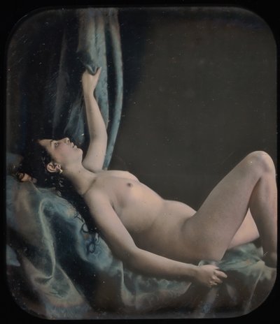 [Liegender weiblicher Akt als Danae posiert], 1850er Jahre von Bruno Braquehais