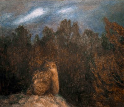 Der Uhu tief im Wald von Bruno Andreas Liljefors