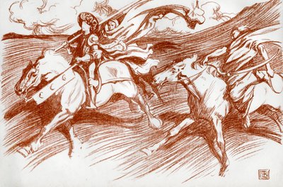Der Ritter und seine Gefährten, 1898 von Byam Shaw