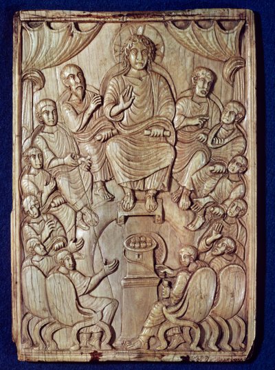 Christus mit den zwölf Aposteln von Byzantine School
