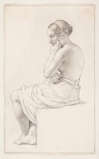 Studie einer sitzenden halbnackten Frau von Christoffer Wilhelm Eckersberg
