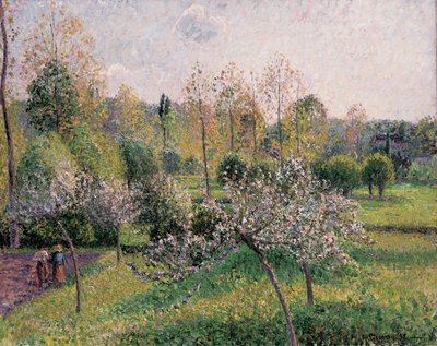 Blühende Apfelbäume in Eragny, 1895 von Camille Jacob Pissarro