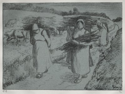 Bauern, die Reisig tragen, um 1896 von Camille Jacob Pissarro
